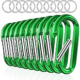 sprookber 3" Carabiner Clip Keychain, D Ring Caribeaner Clip, Key Clip Caribeener, Spring Snap Hook for Bag/Buckle, Set of 10
