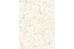 Walwall Floral Leaf Wallpaper Peel and Stick 17.32" x 393.7" Floral Leaf Contact Paper Vintage Self Adhesive Wallpaper, Water