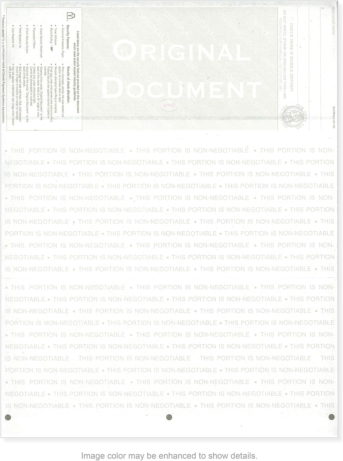 Blank High Security Top Computer Checks, 250 Green Laser Checks : Office Products