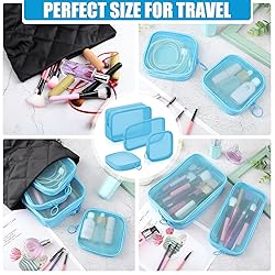 Weewooday 4 Pcs Mesh Makeup Bag Mesh Cosmetic Bag