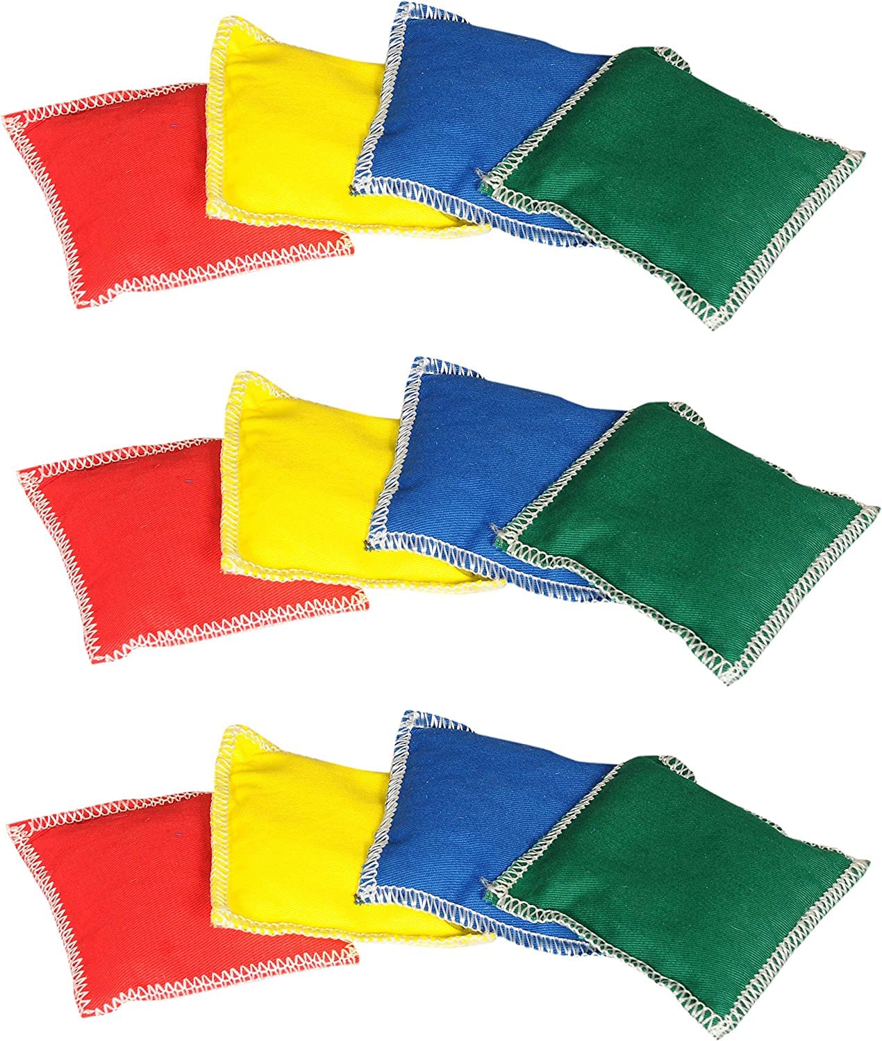 GSi Kids Play Equipment – Mini Bean Bags Cotton/Nylon 12 pack & Rainbow Play Parachute for Physical Education, Cooperative Games, Gymnastics, Outdoor & Classroom Activities, for Ages 4 Years and Older