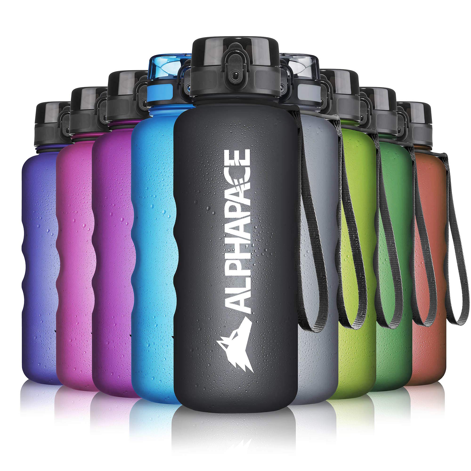 ALPHAPACE Water Bottle, Leak Proof 1500ml Drinks Bottle, BPA Free Bottle for Sports, Cycling & Outdoor Activities, Sports Bottle with Fruit Infuser, Black — image 1