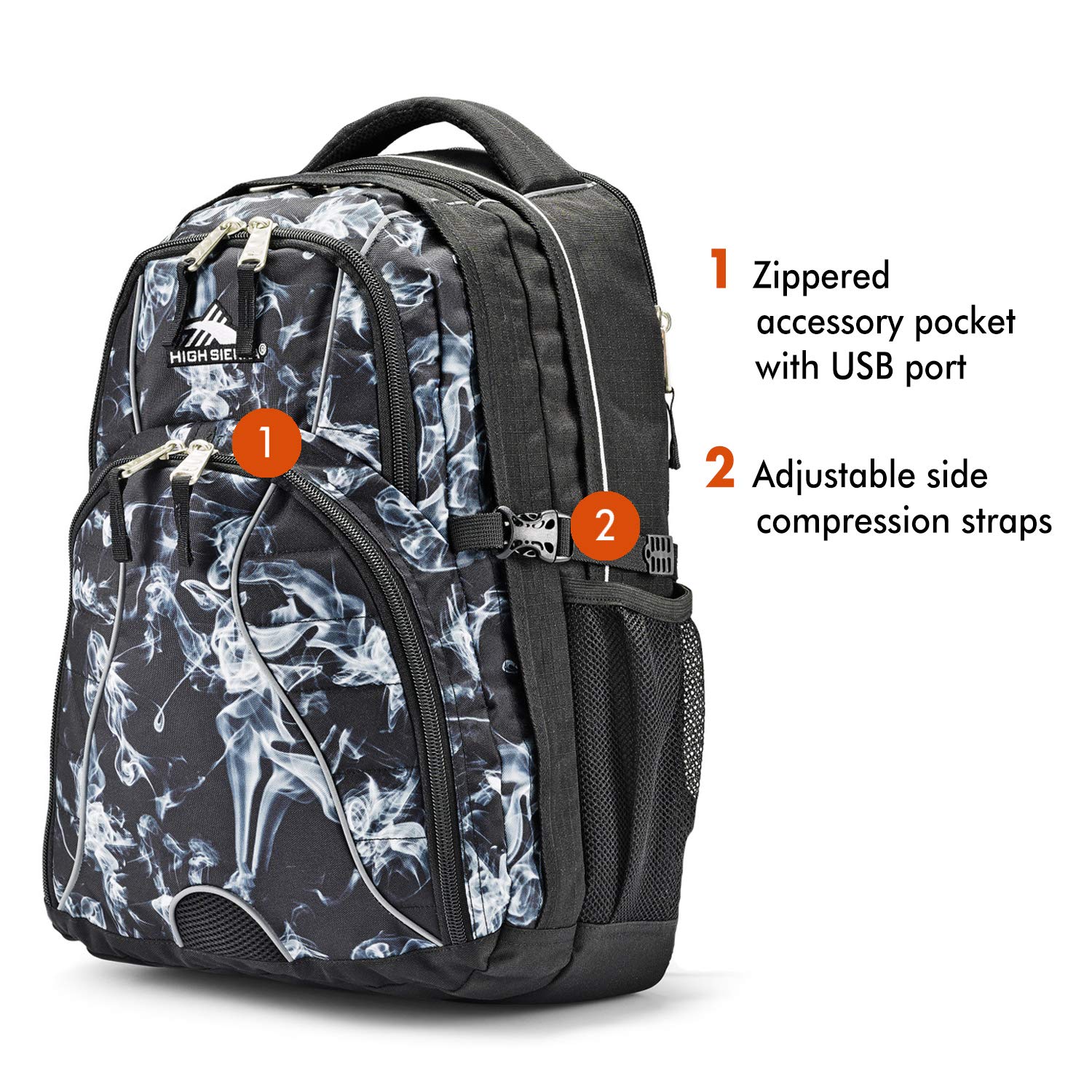 high sierra loop backpack usb port