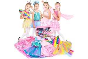 Fedio Dress up Clothes for Little Girls - Kids Dress up & Pretend Play Princess Dress up Trunk Costume for Girls 3-6 Years