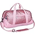 Wildkin Kids Overnighter Duffel Bags for Boys & Girls, Perfect for Early Elementary Sleepovers Duffel Bag for Kids, Carry-On Size & Ideal for School Practice or Overnight Travel Bag (Pink Glitter)