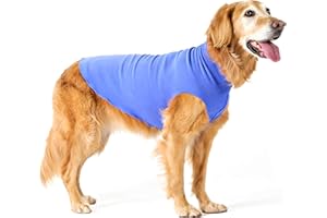 Gold Paw Stretch Fleece Dog Coat, Stretchy Pet Sweater, Machine Washable Pullover for Winter and Fall, Cornflower Blue, 8