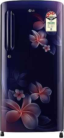 LG 190 L 4 Star Direct Cool Single Door Refrigerator(GL-B201ABPX.ABPZEBN, Blue Plumeria,Smart Inverter Compressor)
