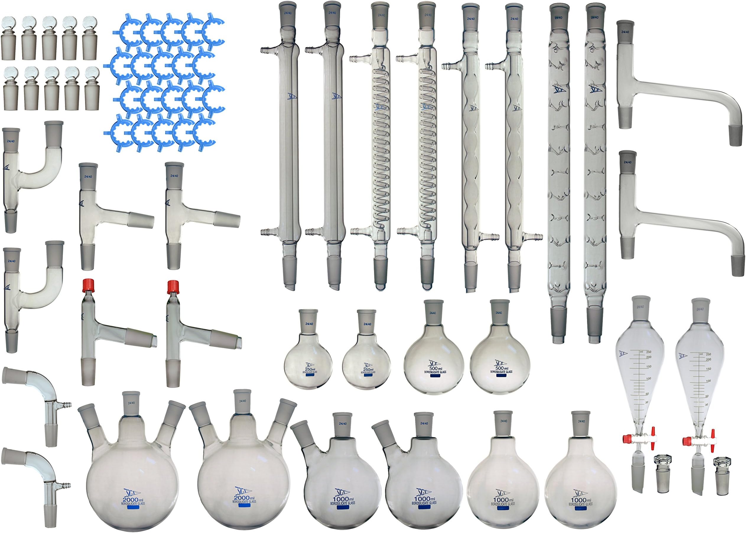 Advanced Organic Chemistry Lab Glassware Kit, 64 Pcs, ULTIMATE SERIES, 24/40