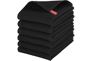 Elegant Comfort 100% Turkish Cotton 6-Pack Waffle Premium Kitchen Towels - Quick Drying and Super Absorbent Kitchen Dishcloth