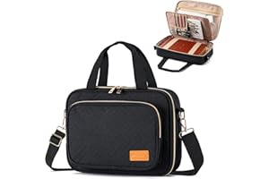 Mecozone Bible Cover for Women, Large Bible Case with Detachable Pen Slot Shoulder Strap, Bible Carrying Case for Girls Study Bible, Black