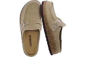 CUSHIONAIRE Women's Hobby Genuine Leather Cork Footbed Clog with +Comfort