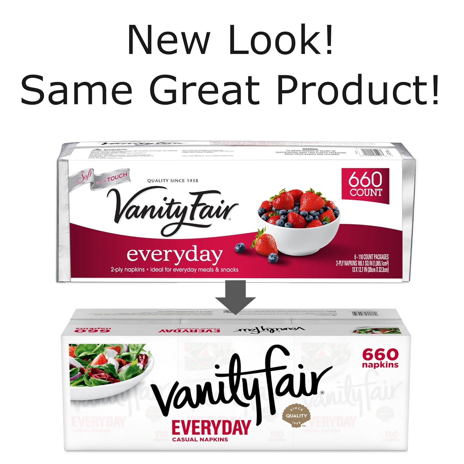 Amazon Com Vanity Fair Everyday Napkins 660 Count White Paper Napkins Grocery Gourmet Food