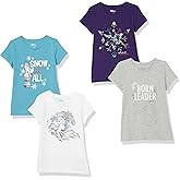 Amazon Essentials Disney | Marvel | Star Wars | Frozen | Princess Girls and Toddlers' Short-Sleeve T-Shirts, Multipacks