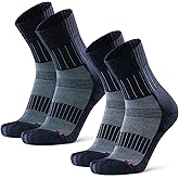 DANISH ENDURANCE Warm Running Socks, Winter Running Socks, Anti-Blister Cushioning, Merino Wool, Women & Men, 2 Pack