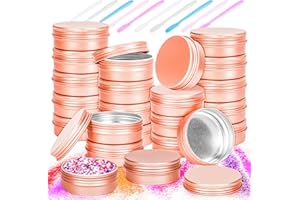 MotBach 24 Pack 1oz Tin Jars, 30ml Metal Tin cans, 1Ounce Aluminum tin can jar Containers with Screw Lid for Lotion Bars, Beard Balm, Spices, Salve, Balms, Toiletries, Creams, Samples, Makeup Cosmetic