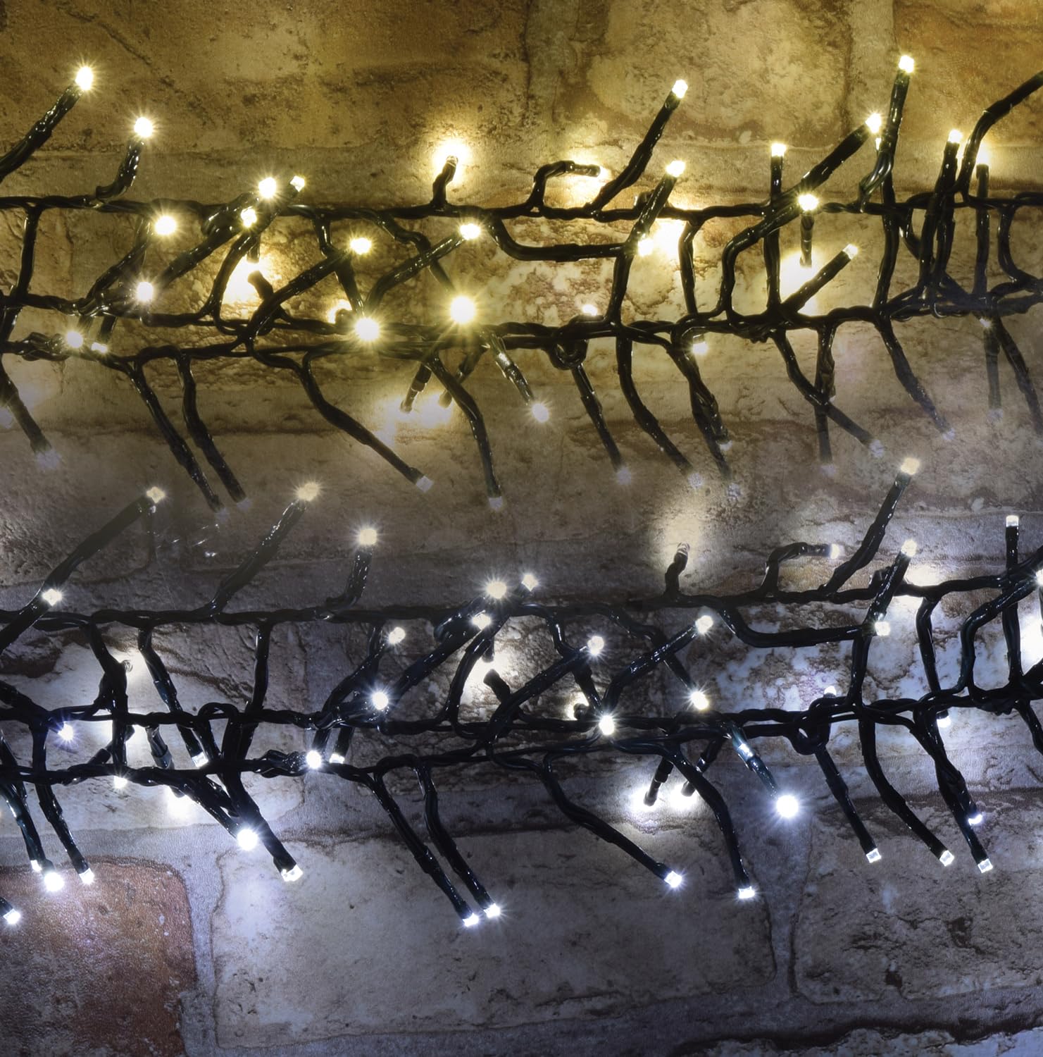 Lyyt LED Cluster String Lights with Energy Saving Timer & Control 14 Metres of Lights Dual Colour WW & CW