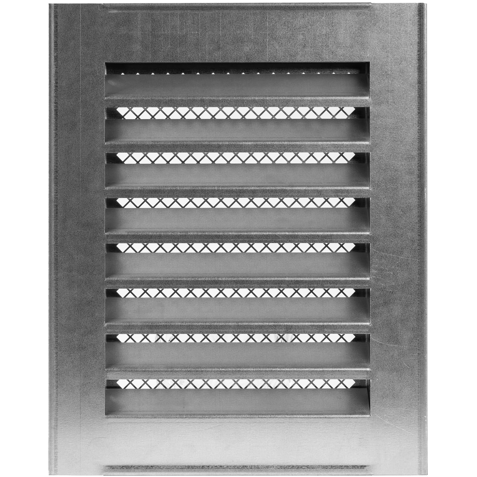 Photo 1 of Grey Vent Cover 6" x 8" (Inner Dimensions) - Galvanized Steel - Industrial Air Vent Louver - Metal Soffit Vent with Screen - Mesh - Rectangular Vent Grille for House Or Garage Wall