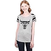 Ultra Game NBA Womens T-Shirt Box Out Varsity Stripe Tee Shirt, Gray
