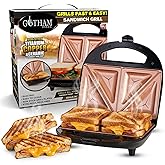 Gotham Steel Nonstick Panini Press Sandwich Maker, 2in1 Breakfast Sandwich Maker Grill / Sandwich Press Grill with Indicator 