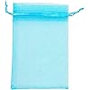 AIEDE Aqua Blue 4x6" 10x15cm Drawstring Organza Pouch Strong Wedding Favor Gift Candy Bag (Pack of 100pcs)