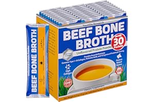 YounGlo Research - Bone Broth Beef Protein Powder - 15g Travel Sticks, Unflavored, 30 Packets w/Individual Wrapper Sticks - High Collagen & Gelatin from Grass-Fed Bovine for Paleo & Keto Diets