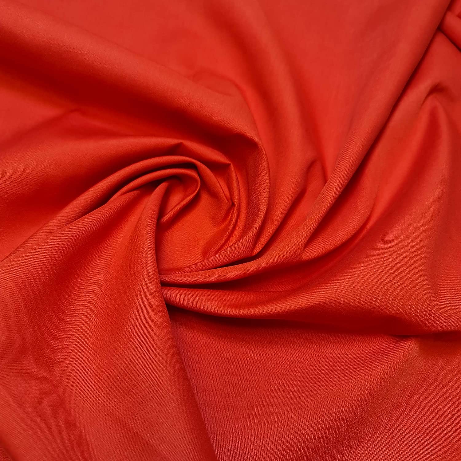 Textile Station Plain/Solid Dyed Polyester Polycotton Dress Craft Fabric Material 44" - 112 cm Wide Sold As 1 Meter Pre - Cut Lengths (Available in 42 Colours)(Red, 2 Meter)