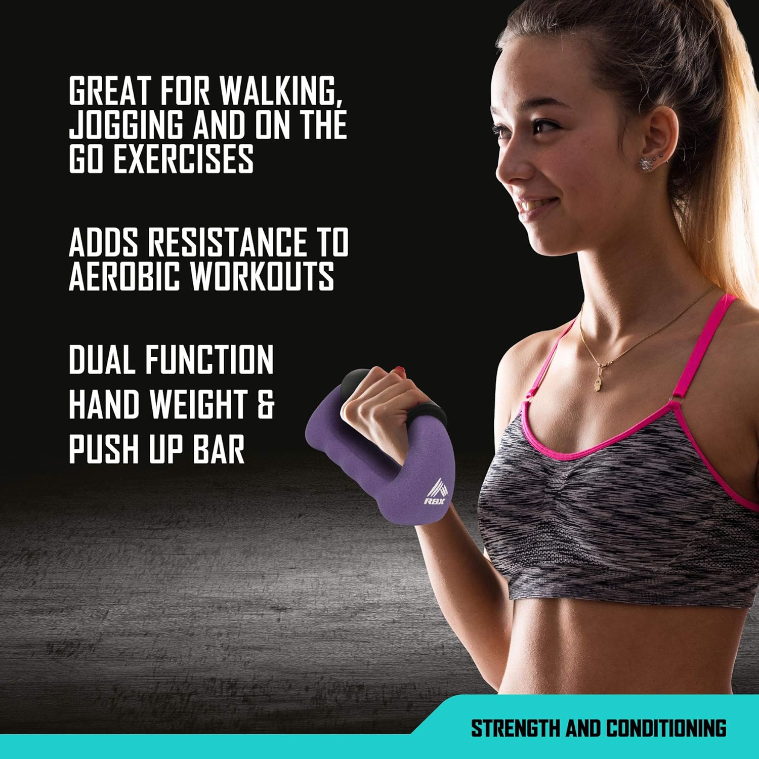 RBX Push-Up Bars & 2-Pound Hand Weights Combo for Fitness and Physical Therapy, Pair : Sports & Outdoors