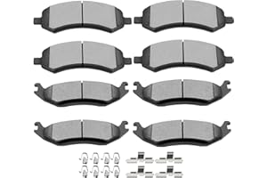 SCITOO Ceramic Pads Full Set Front Rear Brakes Pad fit for 2007-2009 for Dodge for Durango,2006-2010 for Dodge for Ram 1500,2011-2014 for Ram 1500