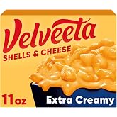 Velveeta Shells and Cheese, Extra Creamy Macaroni and Cheese, 11 oz | Made with Real Cheese, Cooks in 10 Minutes, Mac &amp; Cheese Shells, Makes 2.5 Servings