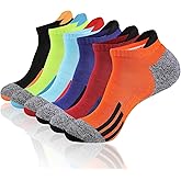 JOYNÉE Mens Ankle Low Cut Athletic Tab Socks for Men Sport Comfort Cushion Sock 6 Pack