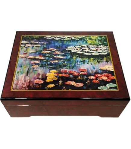 Van Gogh Iris Flower Stained Glass Music Box – Illuminated With USB-C, Plays Beautiful Dreamer