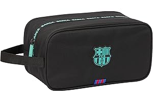 Safta F.C. Barcelona 3rd Team – Medium Shoe Rack, Multi-Purpose, Pencil Case, Sport, Extracurricular Football, Comfortable and Versatile, 29 x 14 x 15 cm, Black, Black/White, Estándar, Casual,