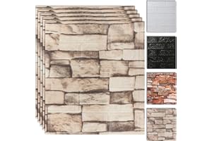 SYYKDEF 20PCS 3D Wall Panels Peel and Stick Foam, Self-Adhesive Decorative 3D Brick Wallpaper Wall Covering, Faux Stone Wall Panel Foam Brick for Living Room, Kitchen, Bathroom