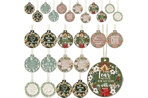Heigble 48 Set Christmas Scented Hanging Ornament Bulk Religious Xmas Christian Appreciation Gift Scent Sachet with Card Bag Bible Verse Decor for Secret Sister in Christ Gift Sunday School Women