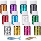 Woanger 12 Colors Soft Lure Plastic Glitter for Lure Making 2/3oz Each