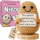 Niece Gift from Auntie, Uncle - Tiny Potato Crochet with 30 Cute Signs - Funny Birthday Gifts from Aunt or Uncle - Best Niece Ever Present Ideas for Christmas - Birthday Gift from Auntie