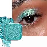 Fillwie Chameleon Duochrome Eyeshadow, Icy Blue with Lime Green Shift | Holographic Iridescent Eye Shadow Refill Pan for Sparkle Eye Makeup, Buildable &amp; Blendable, Fits Magnetic Palettes