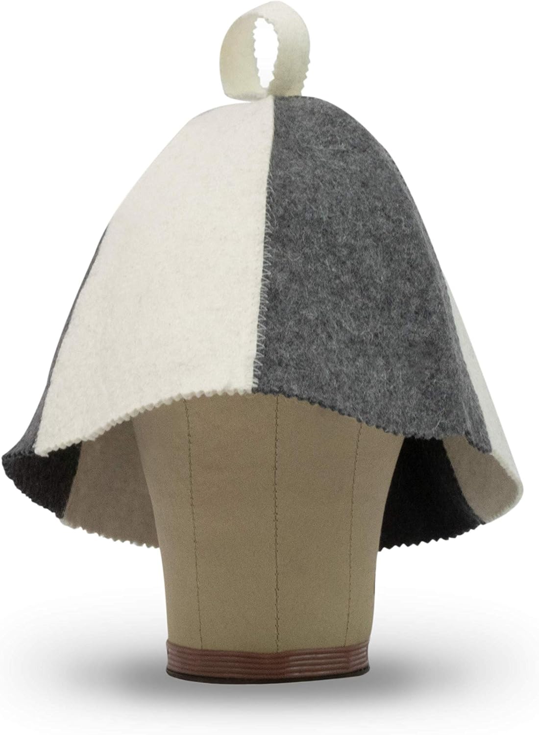 LoFelt® Saunahut inkl. SaunaRatgeber Farbe weiß/grau fällt groß