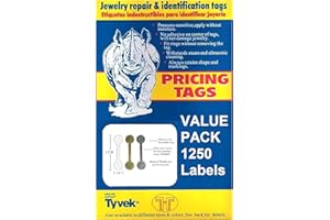 N'ICE PACKAGING N’icePackaging - 1000 Qty of Tyvek White Short-Barbell Jewelry Repair, Price and Identification Tags (1.38" x .5") – For Sales / Cleaning / Flea Market / Consignment / Showcase