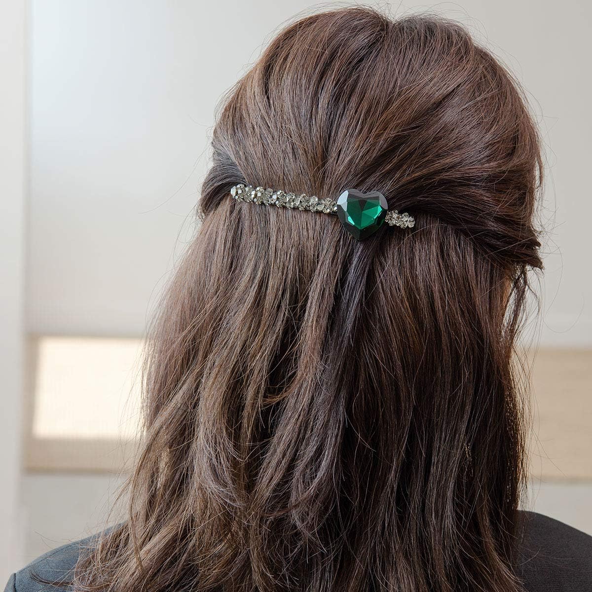 Amazon Chimera ハート型 バレッタシンプル キラキラ クリスタル ヘアクリップ レディース ヘア アクセサリー 人気 ブランド 女性 髪留め ヘアピン髪飾り Chimera ヘアクリップ バレッタ 通販