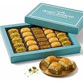ANDY ANAND CHOCOLATIER Sugar Free Baklava - Turkish Baklava Pastry With Nuts, Delicious Edible Gift Box with Pistachio, Walnut &amp; Hazelnut, Gourmet Assorted Flavor Snack Box (26 Pcs, 8.8 Oz)