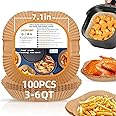 HONYAO Air Fryer Disposable Paper Liners - 100 Pcs 7.1 inch Square Disposable Parchment Paper