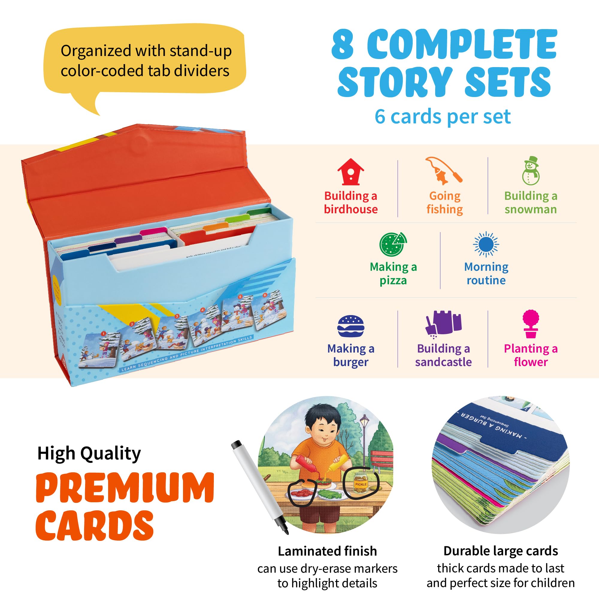 SPARK INNOVATIONS Sequencing Cards Bundle - Storytelling & Speech Therapy Games For Kids Learning Development