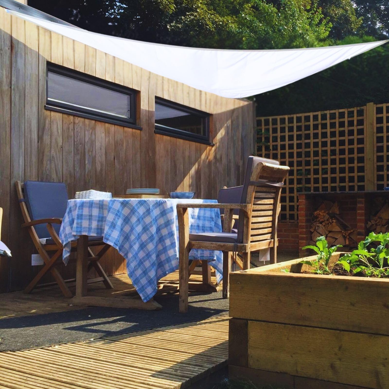 Clara Shade Sails - White Right Angled Triangle 3m Sun Shade Sail, Conservatory Sail Shades, Pergola Canopy, Garden Sail Canopy Waterproof, Patio Gazebo, Garden Tent, Outdoor Sun Sail Shade, Awning