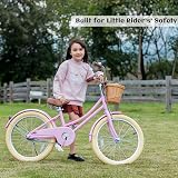 Glerc 20 Inch Kids Bike Pink with Basket Bell Stabilizers for Girls 7-13 view 5