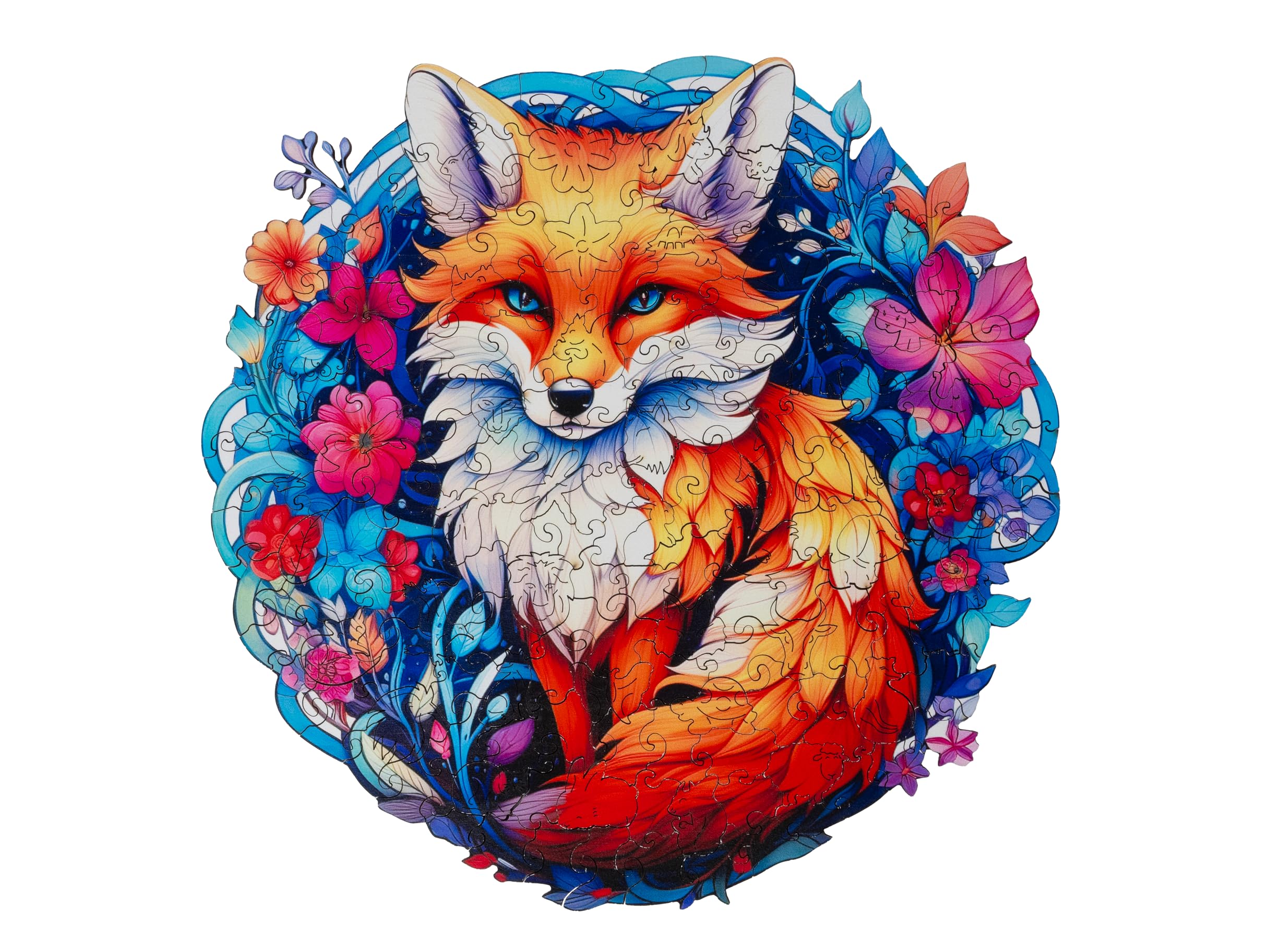 Recent Toys Wooden Jigsaw Puzzle Fox for Adults and Kids, Large Size: 28 x 27.5 cm Comes with stogare Gift Box