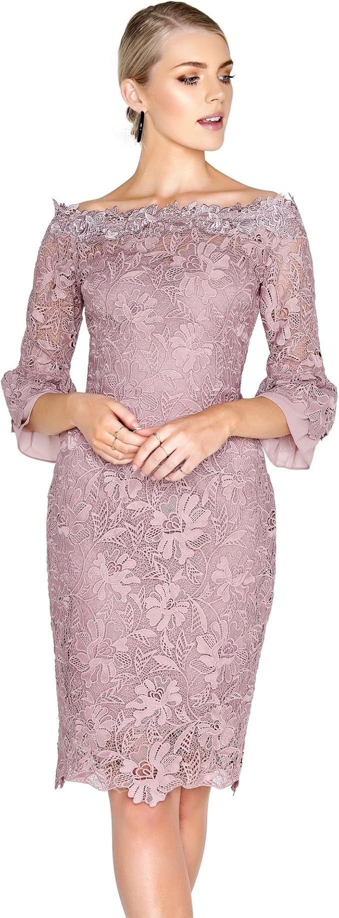paper dolls bardot crochet lace dress