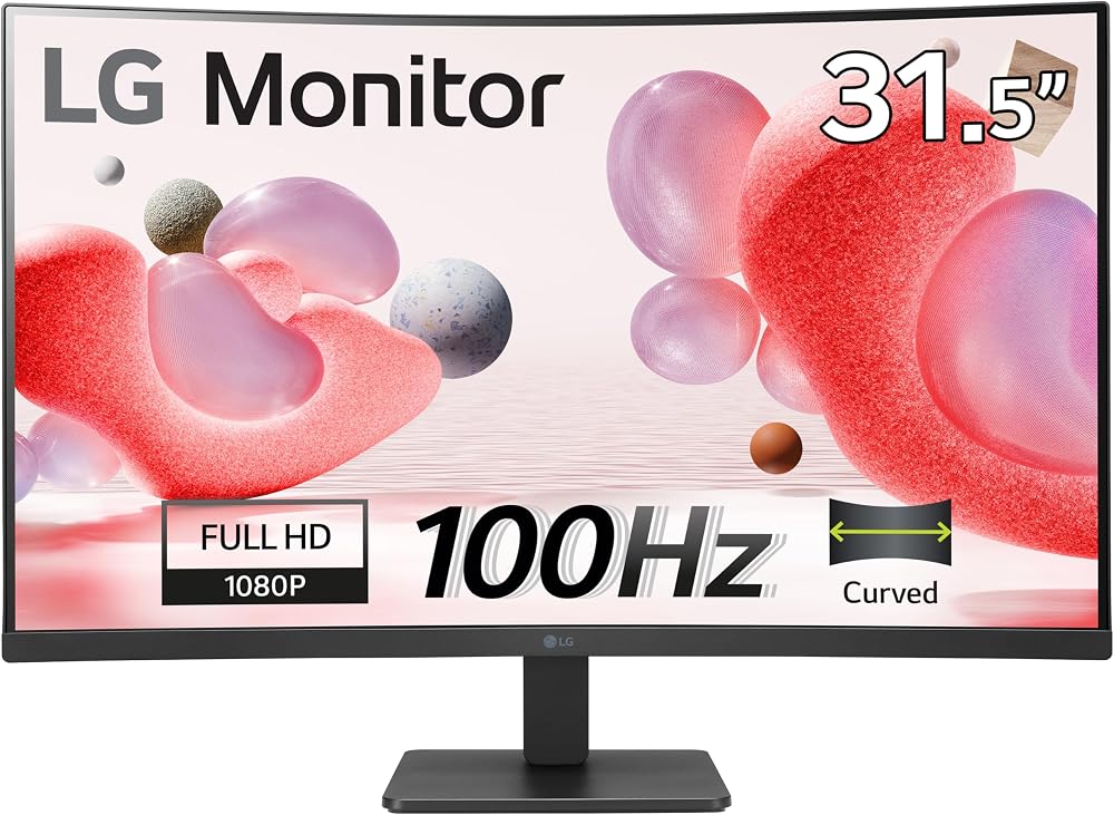 LG 32MR50C-B Curved 32 Inch Monitor Full HD 1080p 100Hz VA Anti-Glare