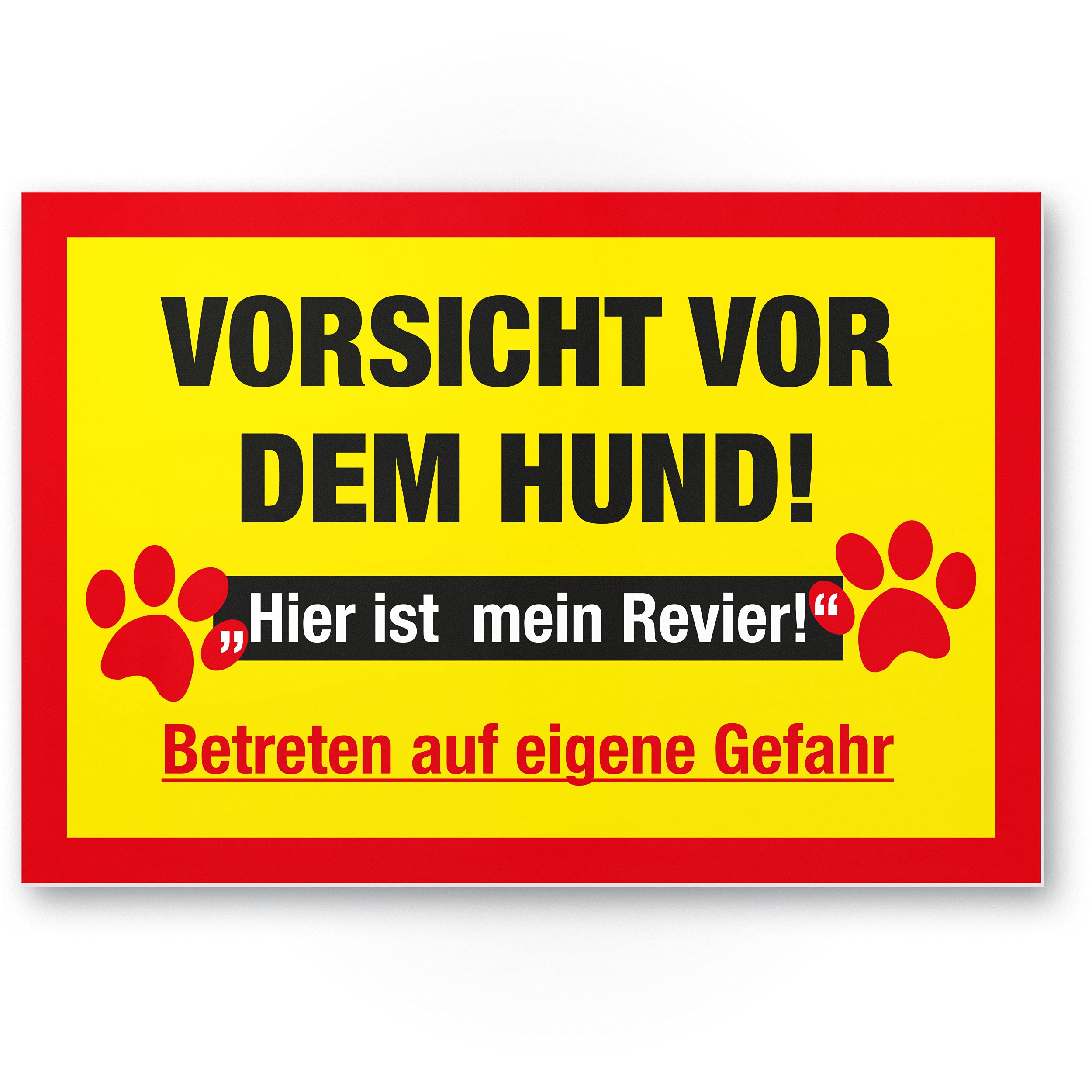 Komma Security Warning before the dog sign - here is my territory sign weatherproof dog sign garden gate driveway gate the front door sign deterrence warning sign burglary protection