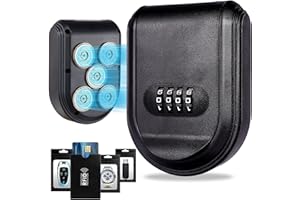 DOMTHENT Magnetic Key Box for Under Car, Waterproof Outdoor Magnetic Key Holder with 5 Strong Magnets and Resettable Combination Lock for Vehicle or Home Use